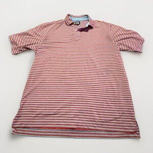 Footjoy Shirt Mens XL Red Blue Striped Golf Polo 4 Way Stretch FJ Breathable